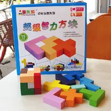 Candice guo деревянная игрушка из дерева, красочный 3D блок формы, интеллектуальная игра, строительная модель, детский подарок на день рождения, рождественский подарок, 1 комплект