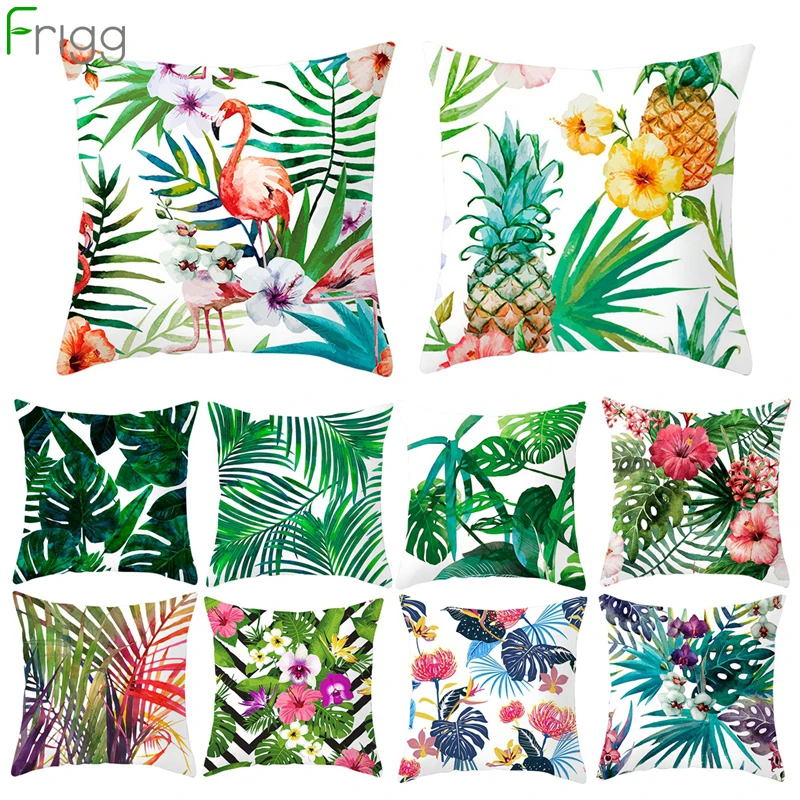 

Frigg Summer Tropical Plants Cushion Cover Green Leaves Throw Pillow Case Car Pillow Case Decor Sofa Cushion Cover