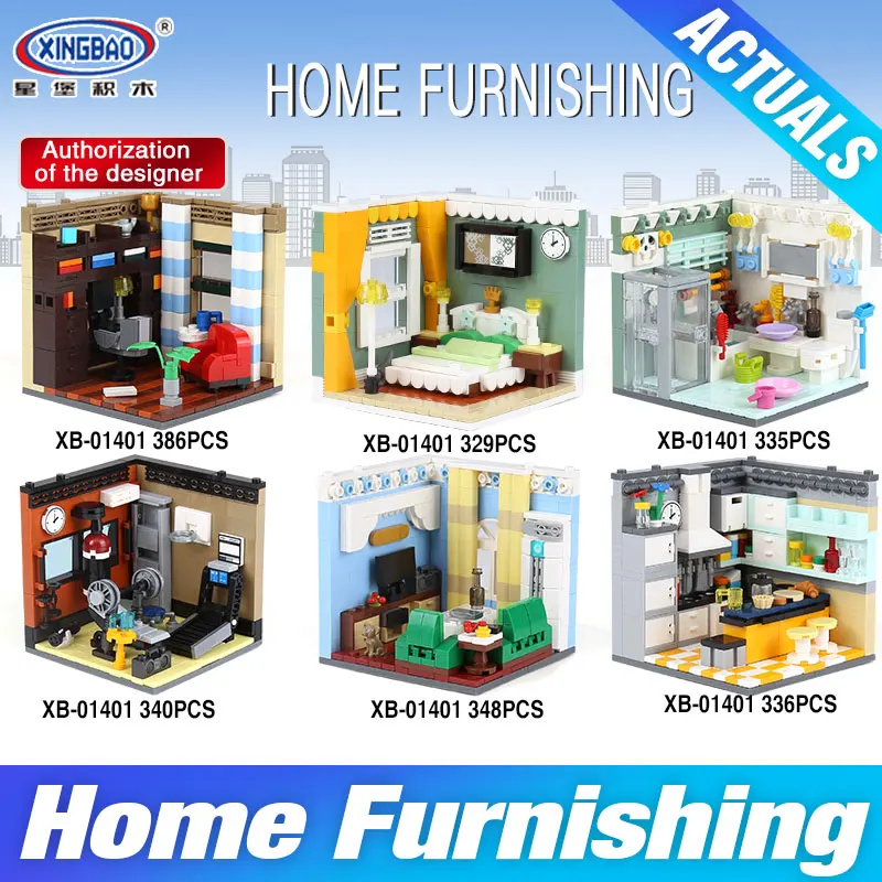 

XINGBAO 01401 Genuine The Living House Set Self-Locking Building Series Building Blocks Bricks Educational Toys Christmas Gifts