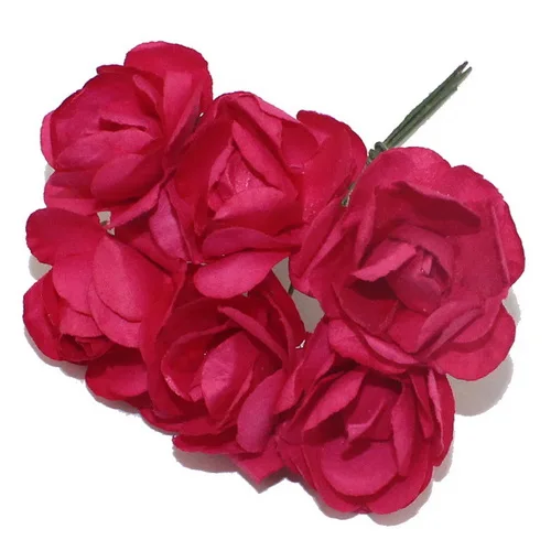 CCINEE 6 шт. 3 см голова многоцветный искусственные Бумажные цветы розы используется для декоративного подарка - Цвет: NO 6