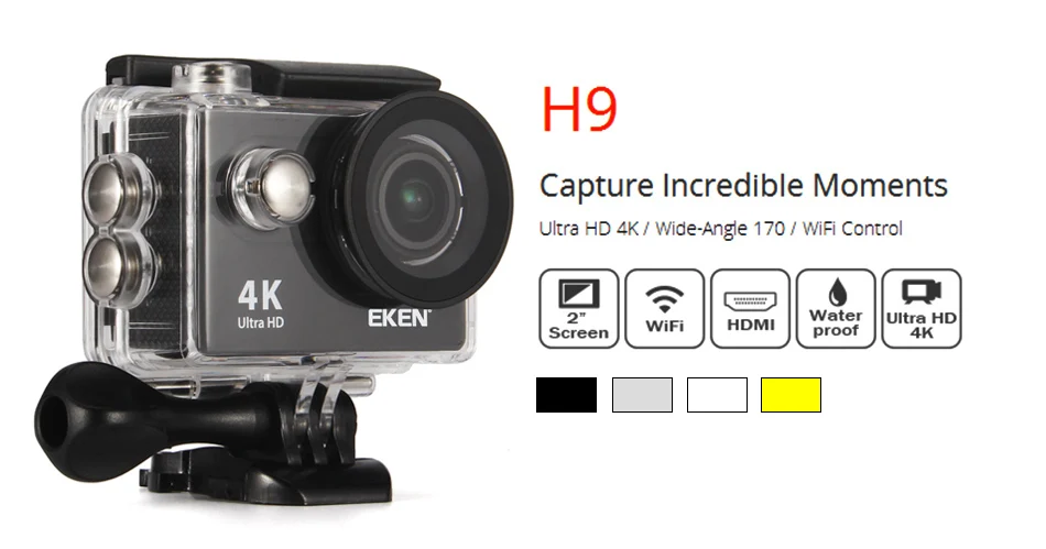 Экшн-камера eken H9R H9 Ultra HD 4 K, 30 м, водонепроницаемая, 1080 p, видео запись, Спортивная камера, 2,0 'экран, камера на шлем