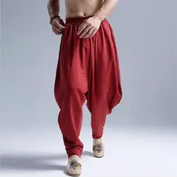 2018 лето осень хлопок лен повседневные шаровары мужские брюки для бега мужские фитнес брюки мужские китайские традиционные Harajuku