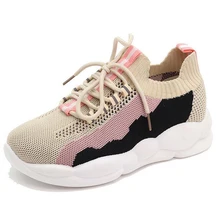 Новинка года; женская дышащая сетчатая противоскользящая прогулочная обувь; уличные кроссовки на плоской подошве; модный дизайн