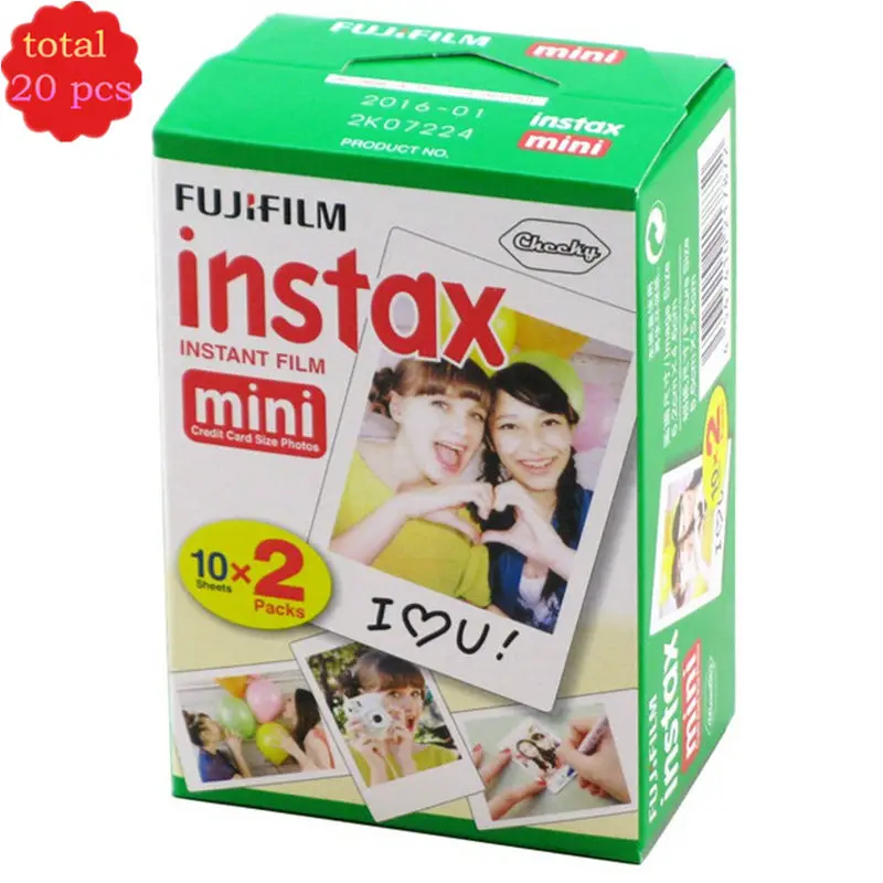 По низкой цене 20 шт./кор. пленка Fujifilm instax mini 20 листов с белым краем и шириной пленки " для Фотоаппарат моментальной печати mini 8 7s 25 50s 90