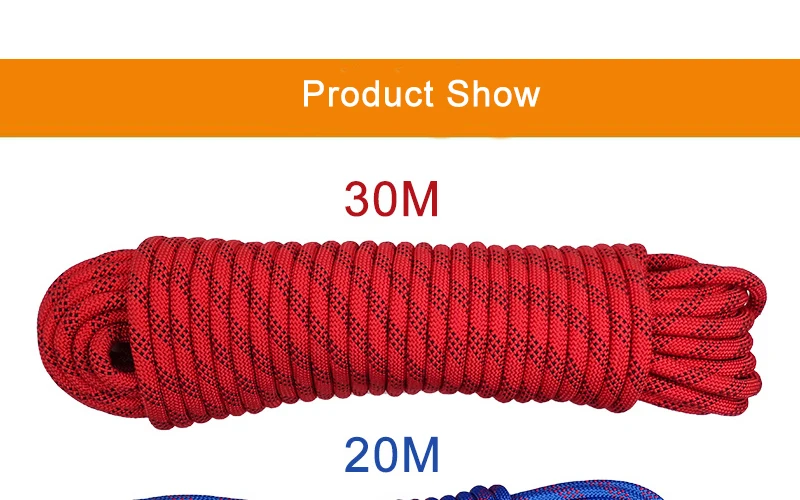Corda de Escalada Corda de Segurança ao ar Livre da Parede da Árvore Equipamento de Escalada Corda de Alta Profissional Caminhadas Resistência 12mm 7 High Quality Esporte e Lazer