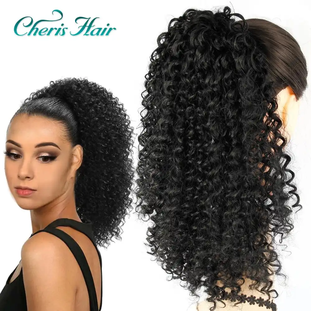 Drawstring Puff Afro Kinky Curly Ponytail African American Short