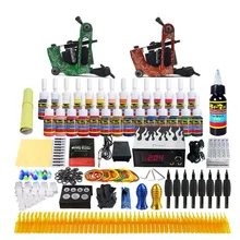 Полный профессиональный набор для тату-машинки, набор для подводки, шейдера, татуировки, 2 машинки, набор, набор для питания, иглы, набор наконечников