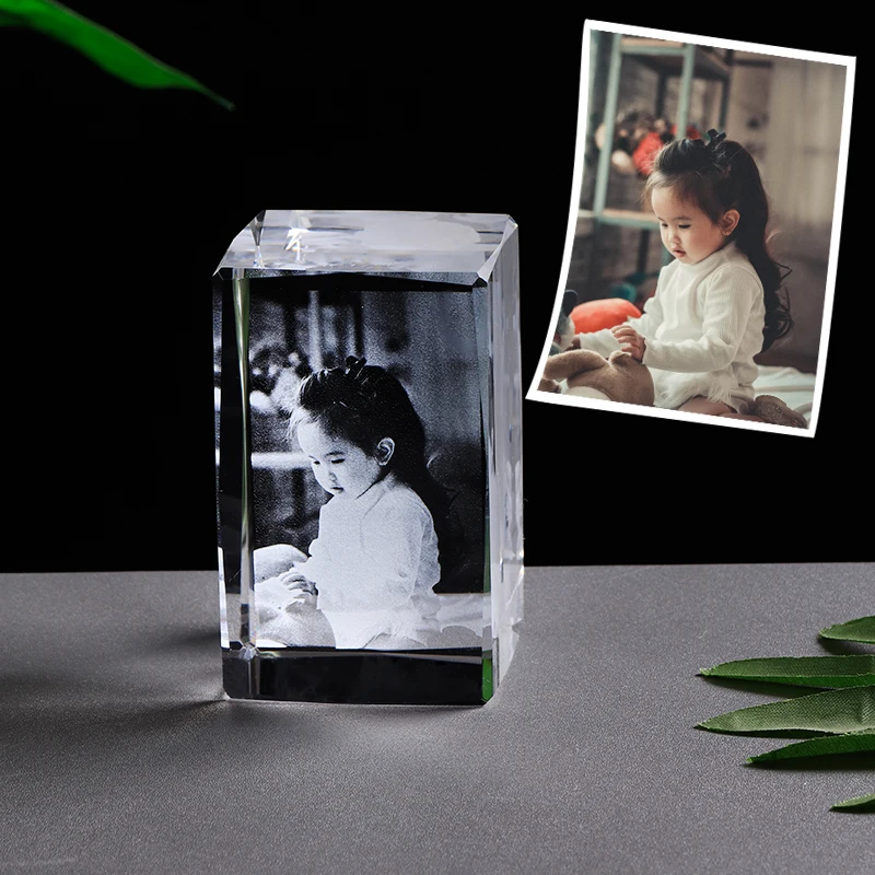 

Personalized Photo Frames Customized Picture Crystal Laser Engrave Glass Picture Frame Photo Frame for Baby Wedding Photo