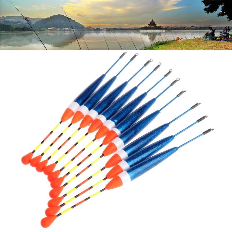 

10pcs Carp Fishing Floats Set Buoy Bobber Stick For Fish Tackle Vertical 10# 0.6g