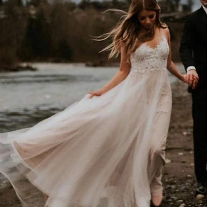 LORIE-2019-Beach-Wedding-Dress-A-Line-Lace-Appliqued-Bridal-Gowns-Illusion-Sleeveless-Wedding-Dress-Custom (1)