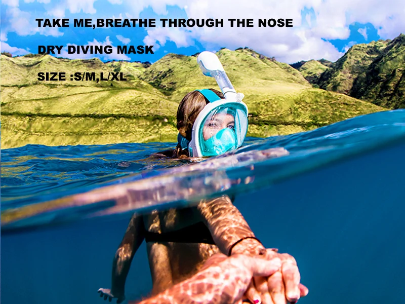 DMK01 незапотевающий анфас Подводное плавание маска обучения плаванию маска для подводного плавания свободное дыхание снаряжение трубка