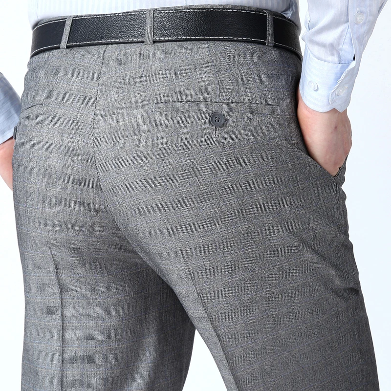 ICPANS костюм брюки мужские длина классический летний серый платье штаны, мужские брюки офисные брюки для делового костюма для мужчин большой размер 44 42 40