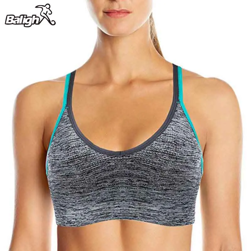 Wireless Contrast Blue White Strappy Back Sports bra For Small Chest Low Support Padded Yoga Bra Cute Crop Top