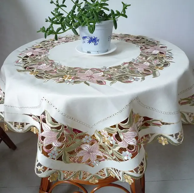 Beautiful embroidered table cloth embroidery tablecloth universal Beautiful embroidered table cloth embroidery tablecloth universal