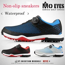 Free Shipping!MO EYES Men's Golf Shoes Sneakers Men's Sports Double Waterproof Shoes Super Soft Comfort High-end Spring Sneakers ttygj golf shoes for girls shoes zapatos de mujer sneakers on a platform golf hombre golf shoes free shipping light