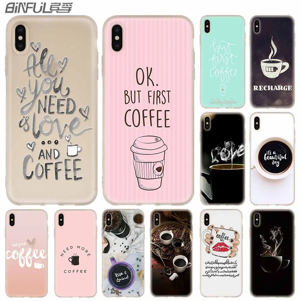Ok But First Coffee Soft Silicone Case For iPhone 13 11 12 Pro X XS Max XR 6 6S 7 8 Plus SE Mini Cover | Мобильные телефоны и