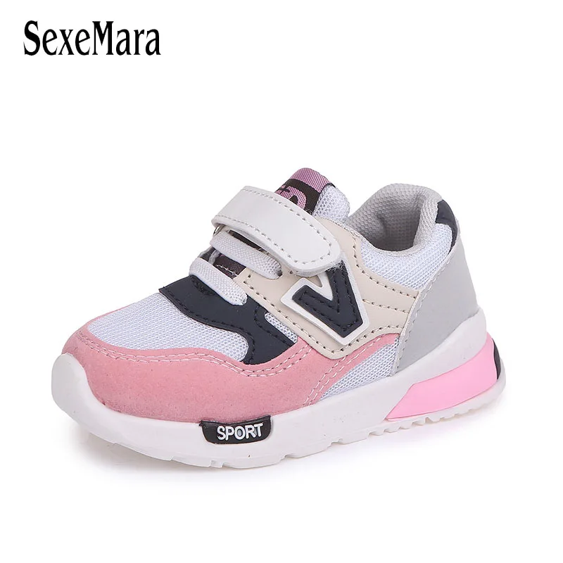 شبكة الأطفال أحذية الرياضة تنفس بنين الأطفال أطفال أحذية رياضية ماركة للبنات سميكة الوحيد عارضة مسطحة الانزلاق B01173