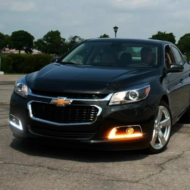 Светодиодный дневные ходовые огни DRL, противотуманная фара для Chevrolet chevy Malibu 2011- с желтым указателем поворота чехол