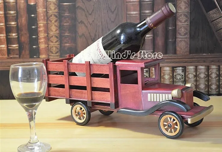 Креативный деревянный Автомобильный держатель для вина классические винные стеллажи из дерева персонализированные модные украшения для офиса