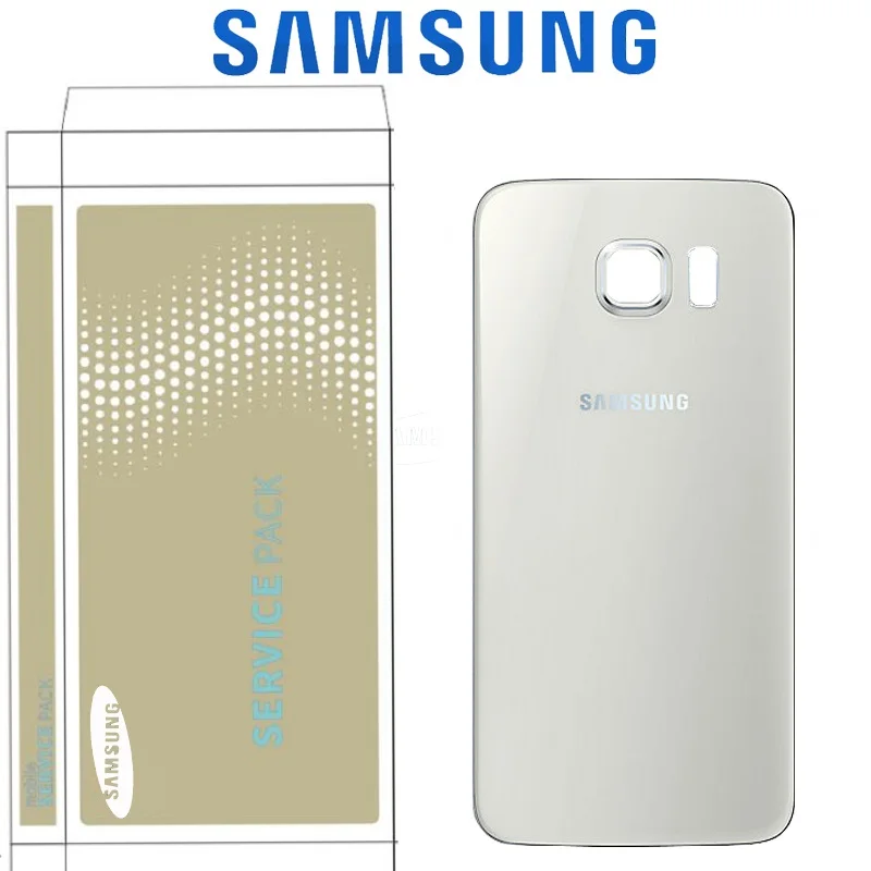 Оригинальное заднее стекло для SAMSUNG Galaxy S6 G920 S6 edge G925 S6 edge Plus G928 Крышка батарейного отсека с объективом для камеры - Цвет: S6 G920 White