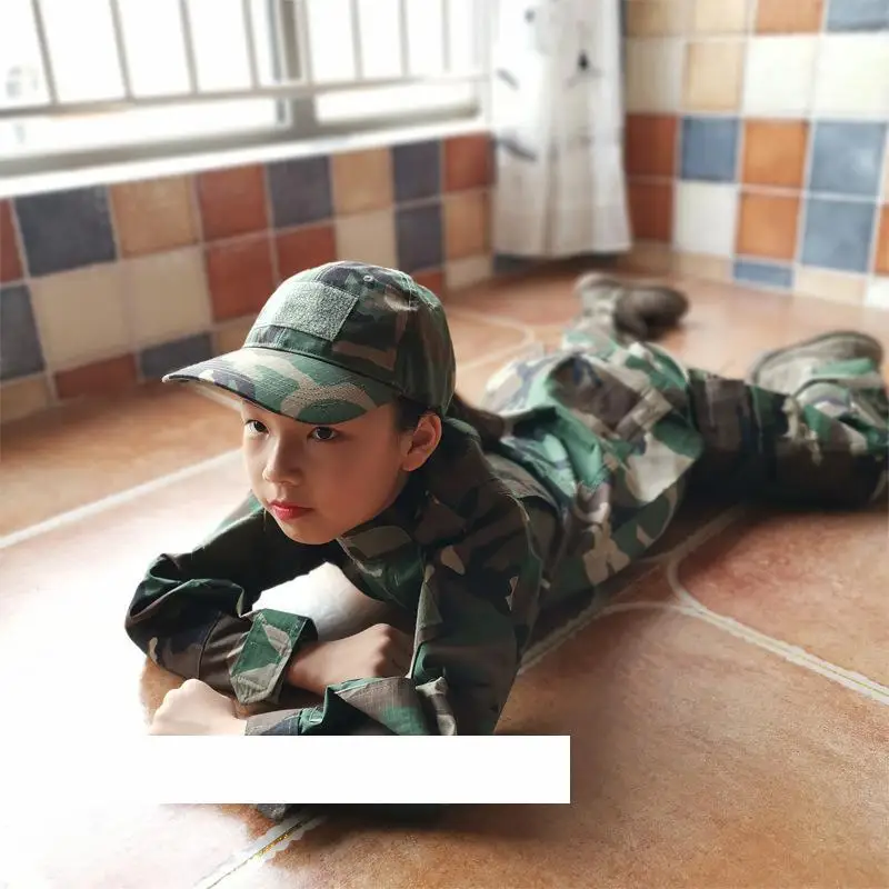 Military Tactical Uniform Combat Army Clothes Child Camouflage Special Forces Soldier Training Militar Wear Clothing Pants Set - Цвет: Sets C Tops pants