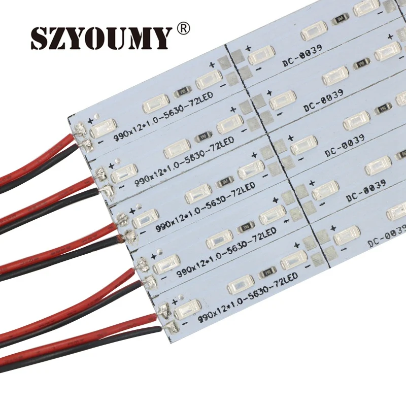 SZYOUMY 12 V 5630 7020 72 светодиодный 100 см светодиодный бар жёсткая планка 1 м Высокий люмен Алюминий для кухни под шкафом холодный теплый белый