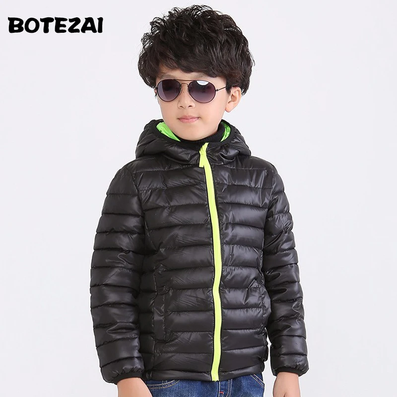 Menino e Menina Cabolsa com Capuz Menino para Baixo Crianças Outerwear Inverno Quente Algodão-acolchoado Roupas Jaqueta Criança 5-11 Anos