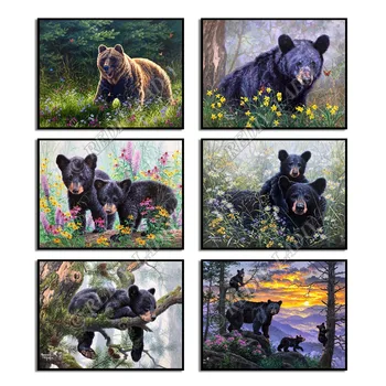 

Full Square / Round Diamond Painting Kits Crystal Mosaic Pattern Wild Bears Diamond Art Beaded Cross Stitch Pixel Hobby & Crafts