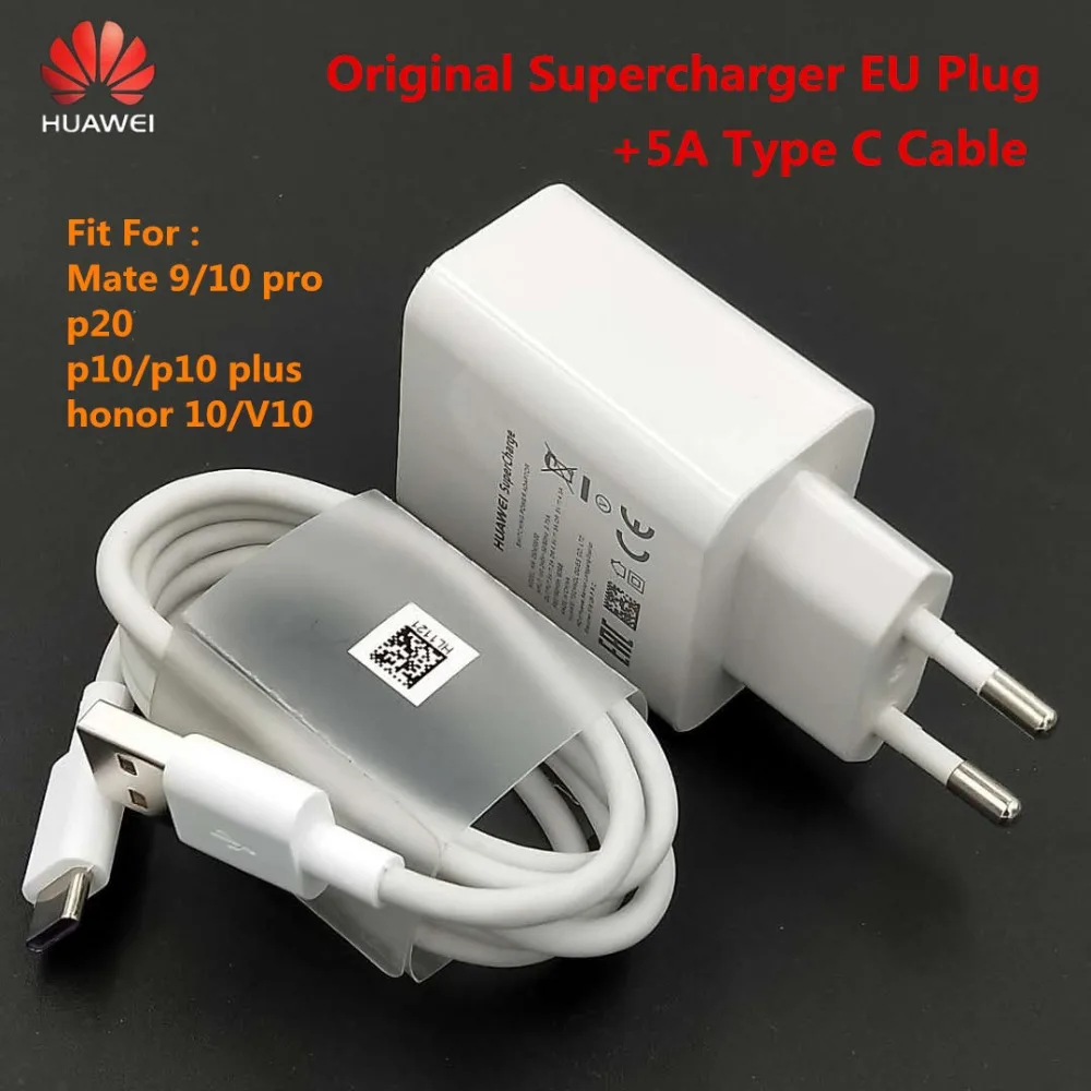 Original HUAWEI Super Charge Charger 5V 4.5A adapter 5A USB Type C Cable fast charging For Mate