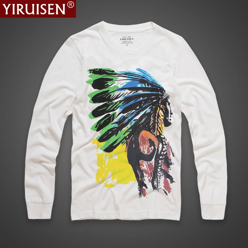 YiRuiSen, брендовые, ameian AF дизайнерские футболки с длинным рукавом, мужские, мягкие, хлопок, осенняя одежда, модный топ, chemise homme manche, Длинные
