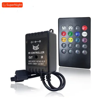 

RGB LED Music Controller Dimmer DC 12V 24V Infrared Sound Control 8 Colors 20 Keys IR Remote Controller for RGB LED Strip Lights