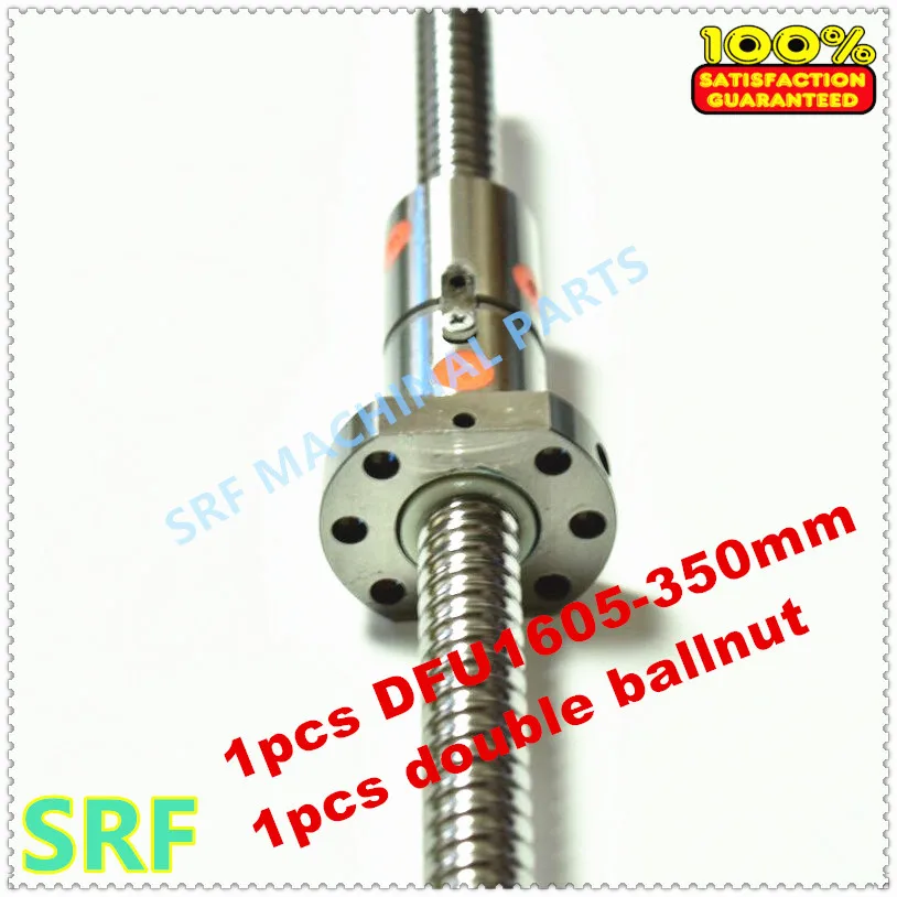 16mm Dia Rolled Ballscrew RM1605 L=350mm C7 +1pcs Double Ball nut