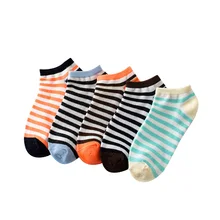 5 пар/лот; женские носки; Модные Разноцветные полосатые носки для девочек; сезон лето-осень; повседневные женские забавные хлопковые носки; calcetines Meias