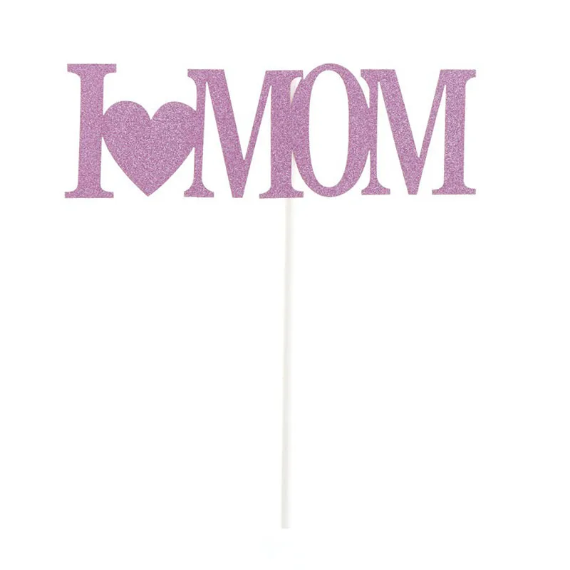 День отца день матери Happy украшение для именинного торта Торт Топ бамбуковый флаг аксессуары для день рождения свадебные принадлежности - Цвет: Pink MoM
