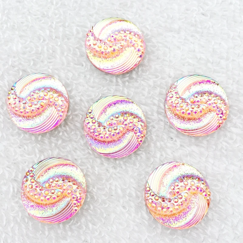 

20pcs 20mm AB Rhinestones Flat-back crystal Round resin Garment -B064
