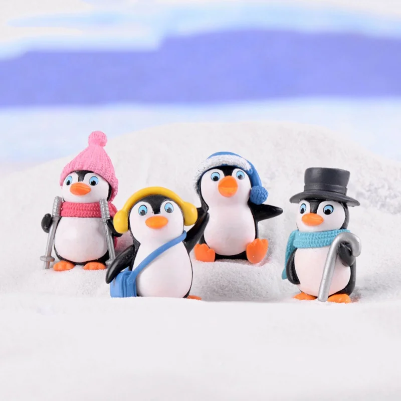 Настольный мини зимний Пингвин миниатюрная фигурка ремесла фигурки для сказочных садовых гномов моховые террариумы украшения дома