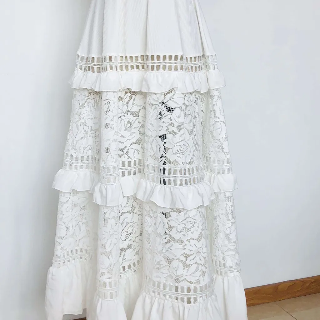 Vestido longo Boho женское летнее платье, праздничное кружевное открытое летнее платье, стильные женские платья, превосходное Однотонное Платье макси с вырезом лодочкой