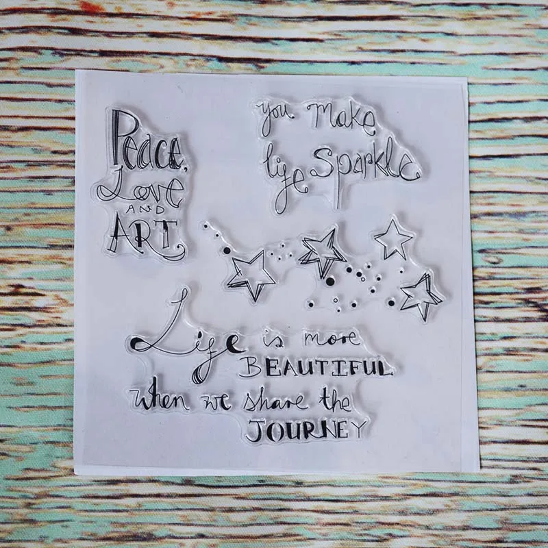 

Peace love and art transparent clear stamp rubber seal for DIY Scrapbooking/Card Making/Kids Christmas Fun Decoration Supplies