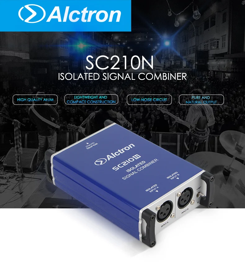 Alctron SC210N Профессиональный DI box микрофон combiner совмещает два микрофонных сбалансированных сигнала в один сбалансированный микрофон