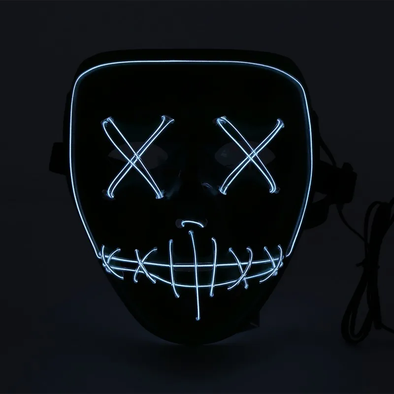 Хэллоуин Led светящаяся маска ужасная маска кровавый EL провод Рождество для карнавала, вечеринки клуб бар DJ светящаяся маска для лица