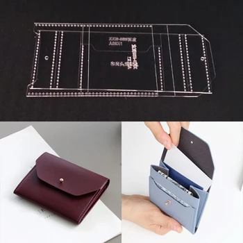 

Acrylic Stencil Laser Cut Template DIY Leather Handmade Craft Card Bag Wallet Sewing Pattern100x90x10mm