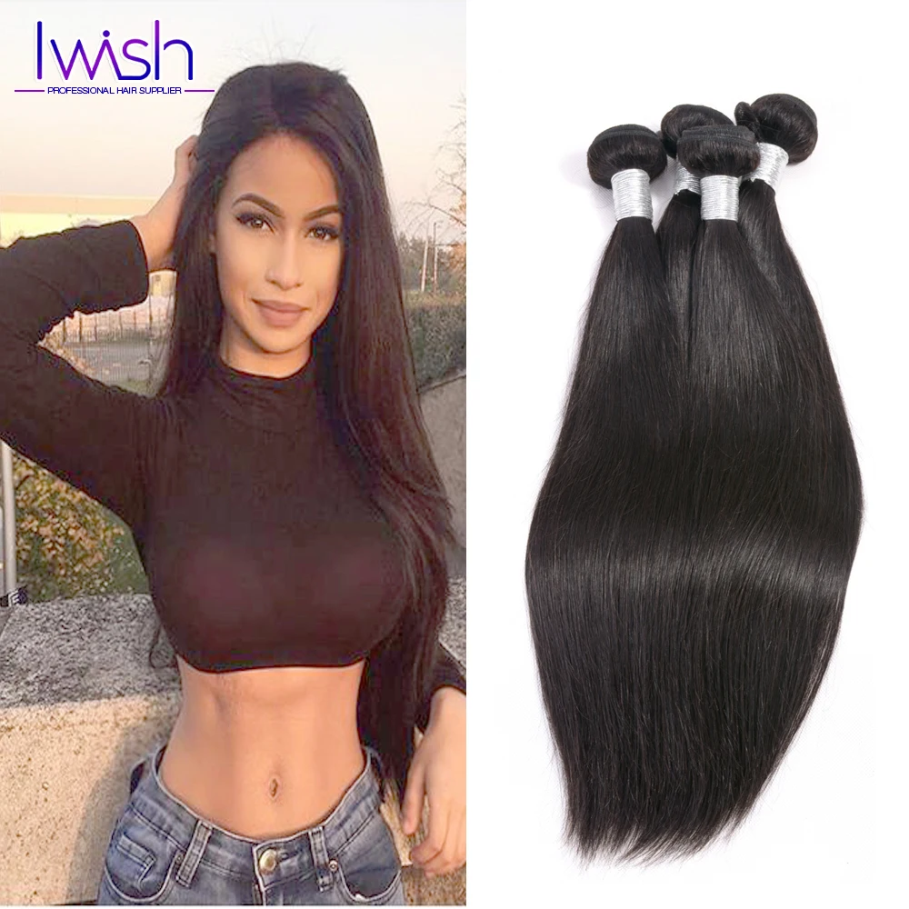

7A Unprocessed Brazilian Virgin Hair Straight 4 Bundles Brazilian Virgin Hair Straight Unprocessed Human Hair Weave Bundles