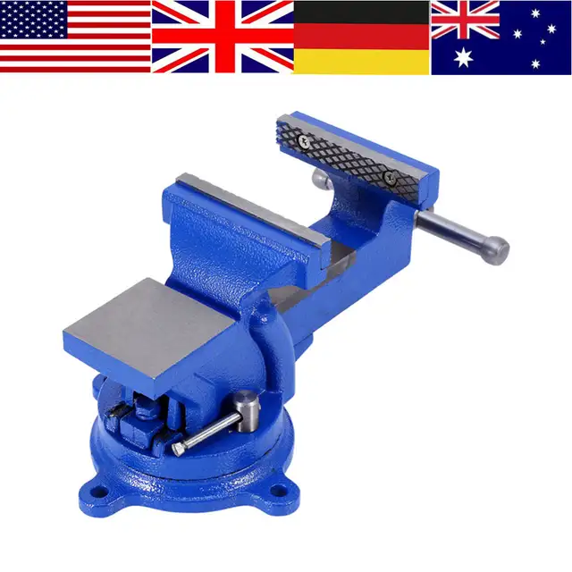 Walfront 4 100mm Heavy Duty Bench Vice Iron Steel Workshop Clamp