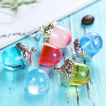 

Transparent Silicone Mould Necklace Pendant Lanugo Mold Resin Craft DIY Acorn Type Epoxy Resin Molds For Jewelry Decorative