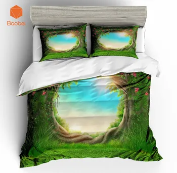 

2/3 Pcs 3D ysterious Tree hole Bedding Set With Pillowcase Polyester Printed Bed Linen Duvet Cover Quilt Cover Set Home Textile
