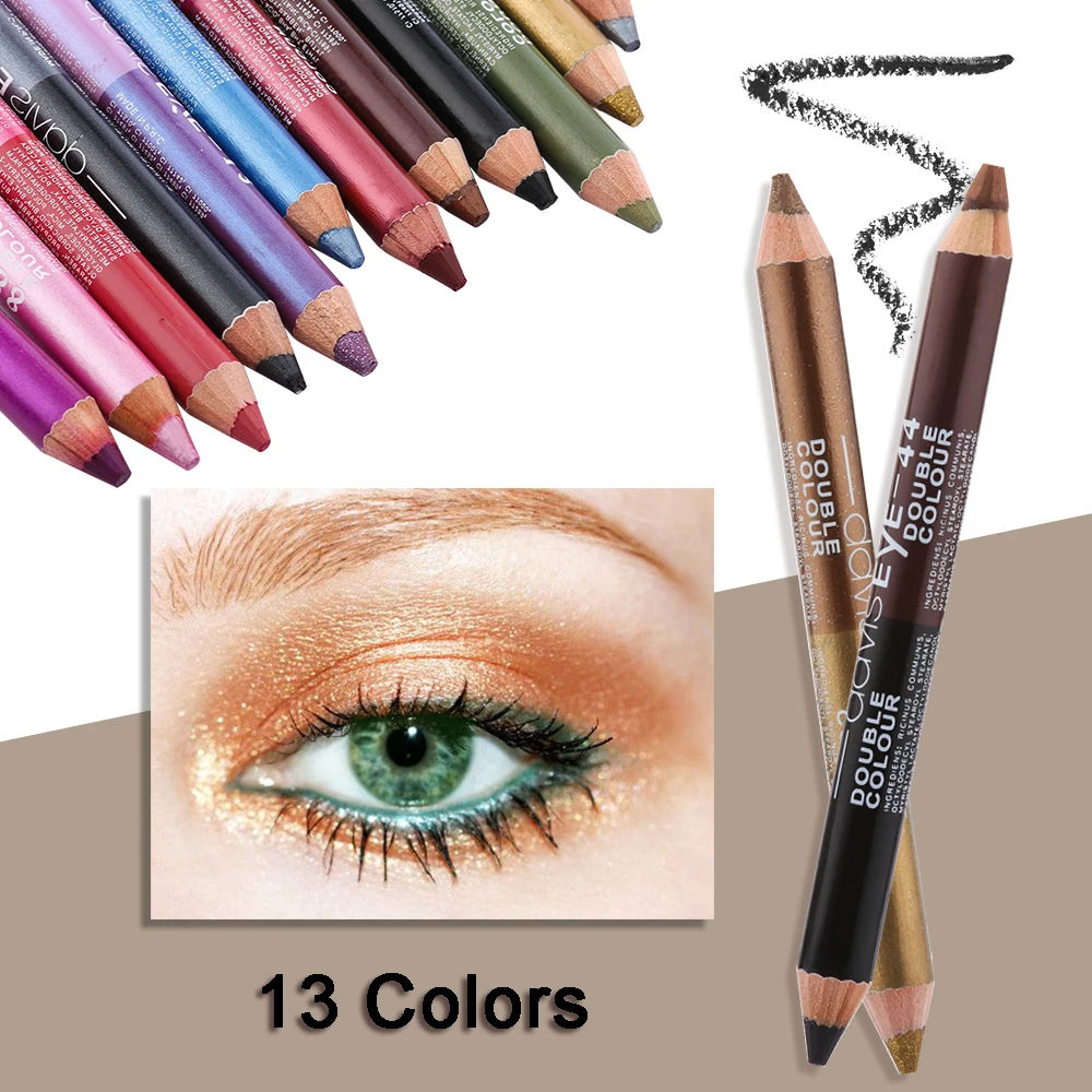 

1PC Double-Colors Glitter Eyeshadow Eyeliner Pen Highlighter Durable Waterproof Sweatproof Eyes Cosmetics Beauty Makeup Tools