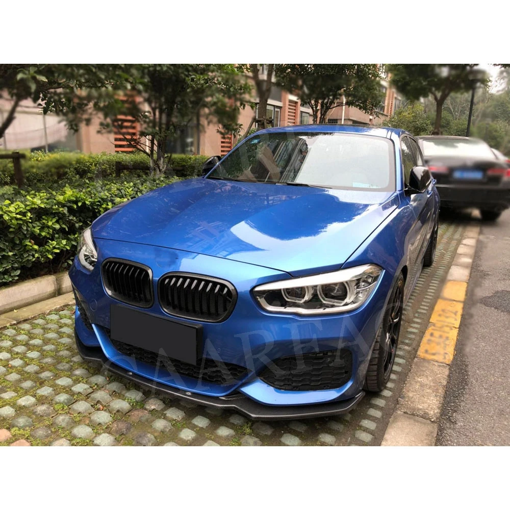 For BMW 1 Series F20 M Sport Hatchback 2 Door 4 Door Carbon Fiber Front Bumper Lip Spoiler Chin Guard Car Styling