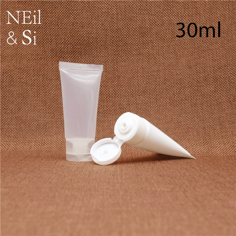 

30ml Plastic Flip Cap Bottle Cosmetic Lotion Soft Tube Cleanser Shampoo Cream Squeeze Container Free Shipping