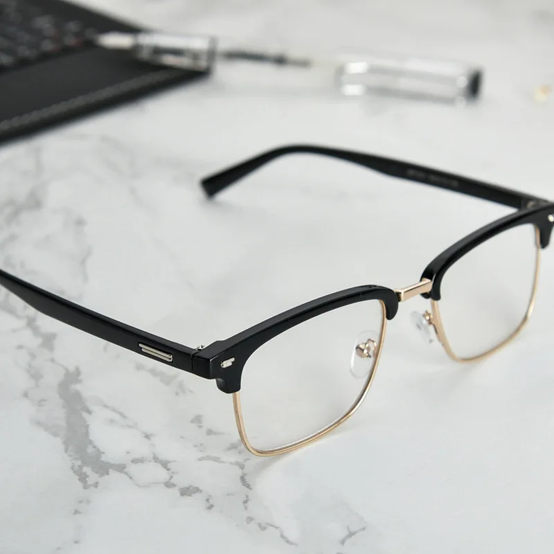 2019 Unisex Half Frame Square reading Glasses Men Women Clear Presbyopic Eyeglasses Men Women +1.0 +1.5 +2.0 +2.5 +3.0 +3.5 +4.0