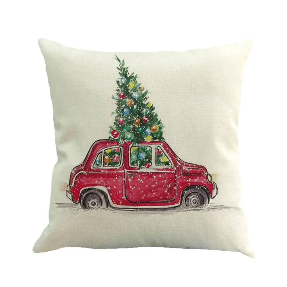

Christmas Cotton Linen Sofa Car Home Waist Cushion Cover Throw Pillow Case 2018 Pillow Case 45*45 Christmas Cotton Linen L4